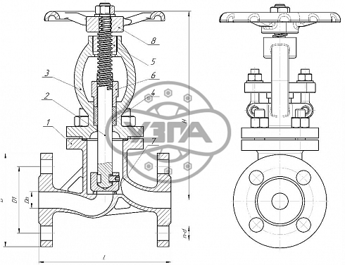 Клапан Dn 300 Pn16 фланцевый 08Х18Н9 15нж65нж