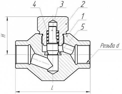Клапан обратный подъемный муфтовый Dn15 Pn10 10Х17Н13М2Т 16нж48нж
