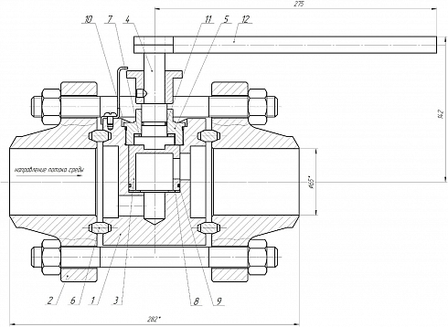 Кран дискретный (КД) Dn65 Pn210 Ст. 09Г2С