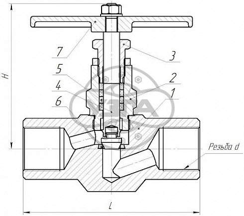 Клапан запорный Dn15 Pn100 муфтовый Ст. 20 15с68нж