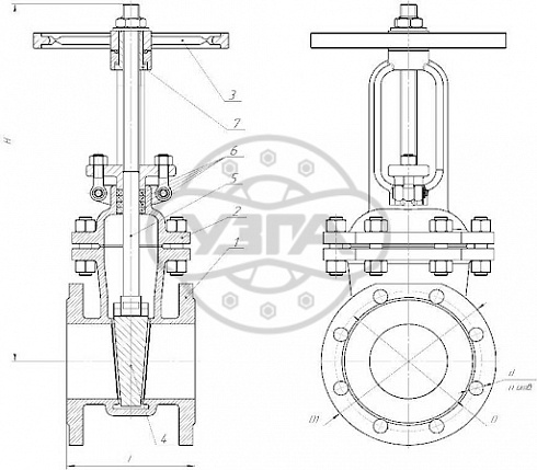 Задвижка клиновая литая фланцевая Dn400 Pn16 Ст. 20 (25Л) 30с41нж
