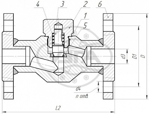 Клапан обратный подъемный фланцевый Dn25 Pn40 12Х18Н10Т 16нж48нж